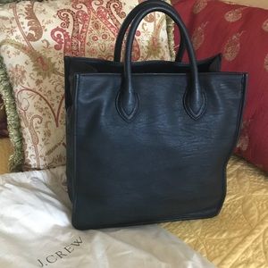 NOWT J.Crew Black Leather Tote.